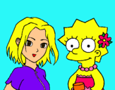Dibuix Sakura i Lisa pintat per L@uretta