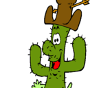 Dibuix Cactus amb barret  pintat per sara gonzalez  montero