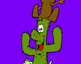 Dibuix Cactus amb barret  pintat per maria merino mora