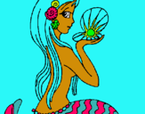 Dibuix Sirena i perla pintat per jaka jabby
