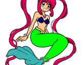 Dibuix Sirena amb perles pintat per elia