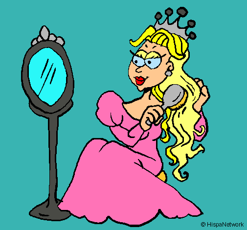 Dibuix Princesa i mirall pintat per ETNA