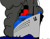 Dibuix Vaixell de vapor pintat per el titanic (1912-1915)