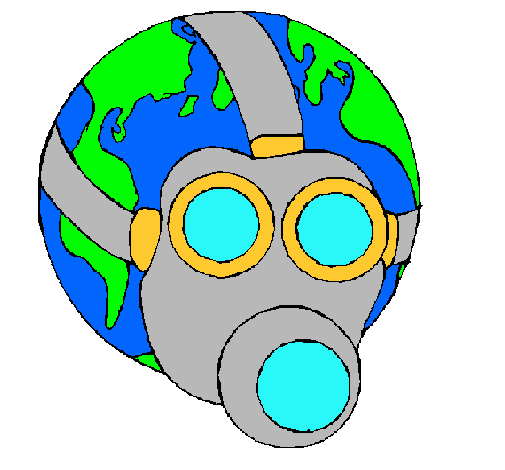 Terra amb màscara de gas