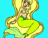 Dibuix Sirena amb perles pintat per Marta