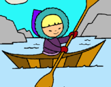 Dibuix Canoa esquimal pintat per sininho