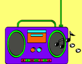 Dibuix Radio cassette 2 pintat per ****