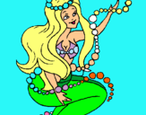 Dibuix Sirena entre bombolles pintat per jana salichs ruiz