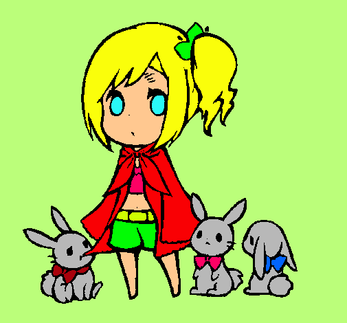 Nena amb conills