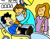 Dibuix Nen en el dentista pintat per cris