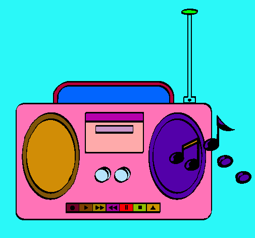 Dibuix Radio cassette 2 pintat per jean  lukas