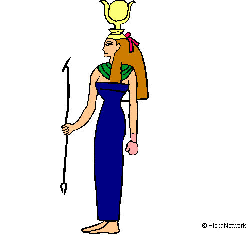 Dibuix Hathor pintat per laieta
