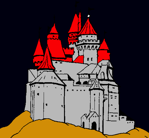 Dibuix Castell medieval pintat per Marc M .
