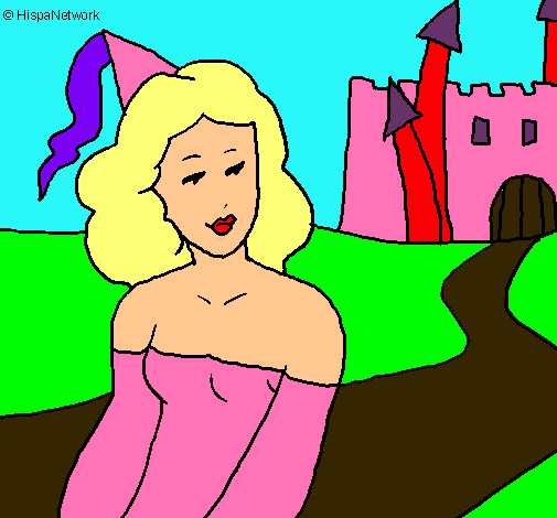 Dibuix Princesa i castell pintat per LUCIA
