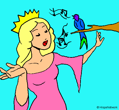 Dibuix Princesa cantant pintat per Sara  Martori