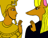 Dibuix Ramsès i Anubis pintat per iker-alonso