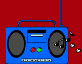 Dibuix Radio cassette 2 pintat per Romina Fernanda