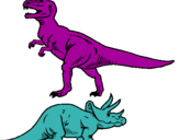 Dibuix Triceratops i tiranosaurios rex  pintat per Irina