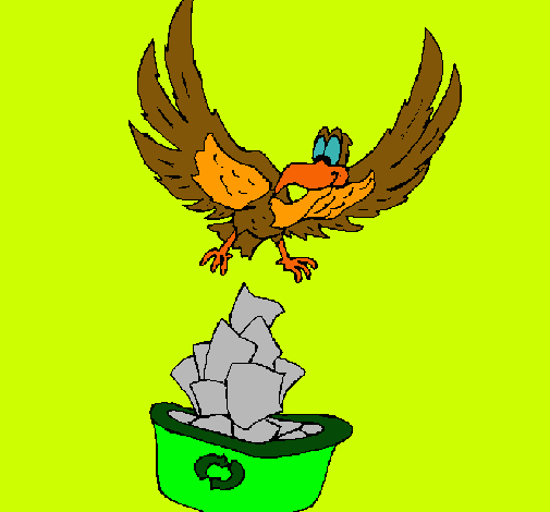 Àguila reciclant