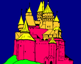 Dibuix Castell medieval pintat per assua