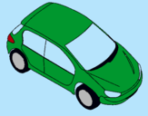 Dibuix Cotxe vist des de dalt  pintat per cotxe verd