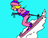 Dibuix Esquiadora pintat per katya