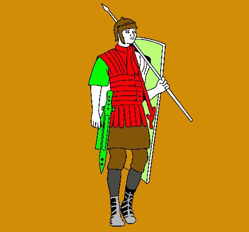 Dibuix Soldat romà  pintat per didac