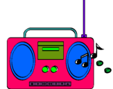 Dibuix Radio cassette 2 pintat per alejamdra