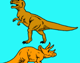 Dibuix Triceratops i tiranosaurios rex  pintat per anwar