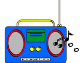 Dibuix Radio cassette 2 pintat per fgf