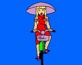 Dibuix Xina amb bicicleta pintat per MARIAE