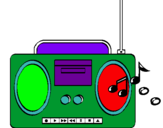 Dibuix Radio cassette 2 pintat per gal.la