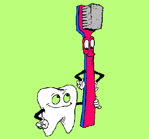 Queixal i raspall de dents