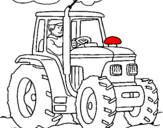 Dibuix Tractor en funcionament  pintat per vador