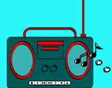Dibuix Radio cassette 2 pintat per NIL