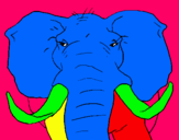 Dibuix Elefant africà pintat per martí