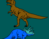 Dibuix Triceratops i tiranosaurios rex  pintat per gabriele