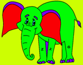 Dibuix Elefant feliç pintat per aina