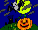 Dibuix Paisatge de Halloween pintat per anònim