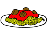 Dibuix Espaguetis amb carn pintat per Pasta