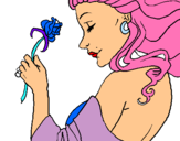 Dibuix Princesa amb una rosa pintat per AISHA