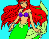 Dibuix Sirena pintat per ariel