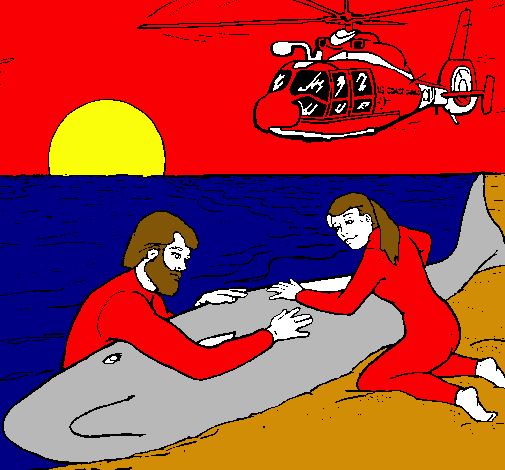 Dibuix Rescat de balena pintat per isaac