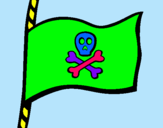 Dibuix Bandera pirata pintat per Núria