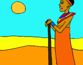 Dibuix Massai pintat per potsa