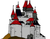 Dibuix Castell medieval pintat per biel nadal subies