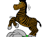 Dibuix Zebra saltant pedres pintat per MIREIA