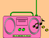 Dibuix Radio cassette 2 pintat per JOANA