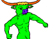Dibuix Cap de búfal pintat per rico