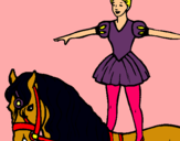 Dibuix Trapezista a sobre de cavall pintat per noelia